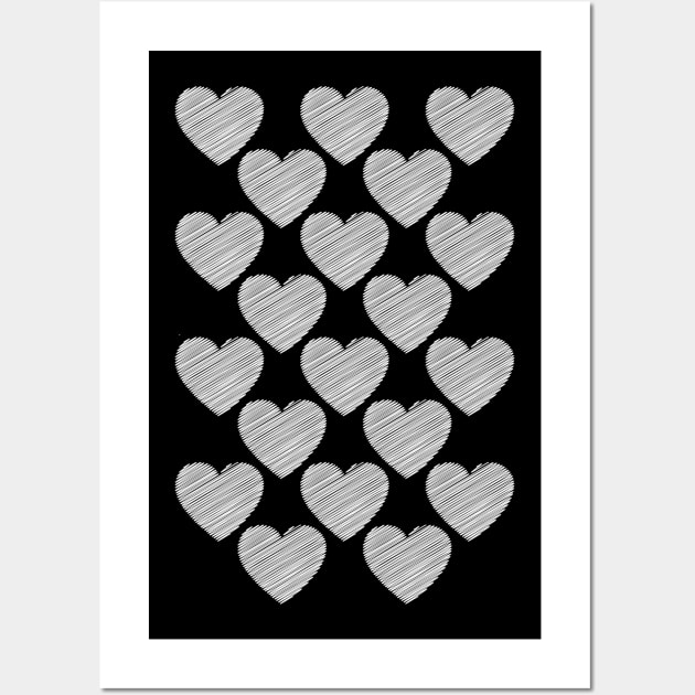 Cute doodle heart (invert) Wall Art by hedehede